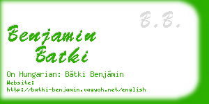 benjamin batki business card